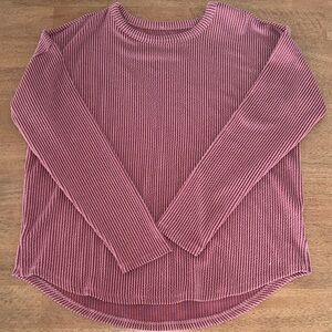 Maurices Ribbed Knit Long Sleeve Top Red Size M Cozy Casual Fall Basic